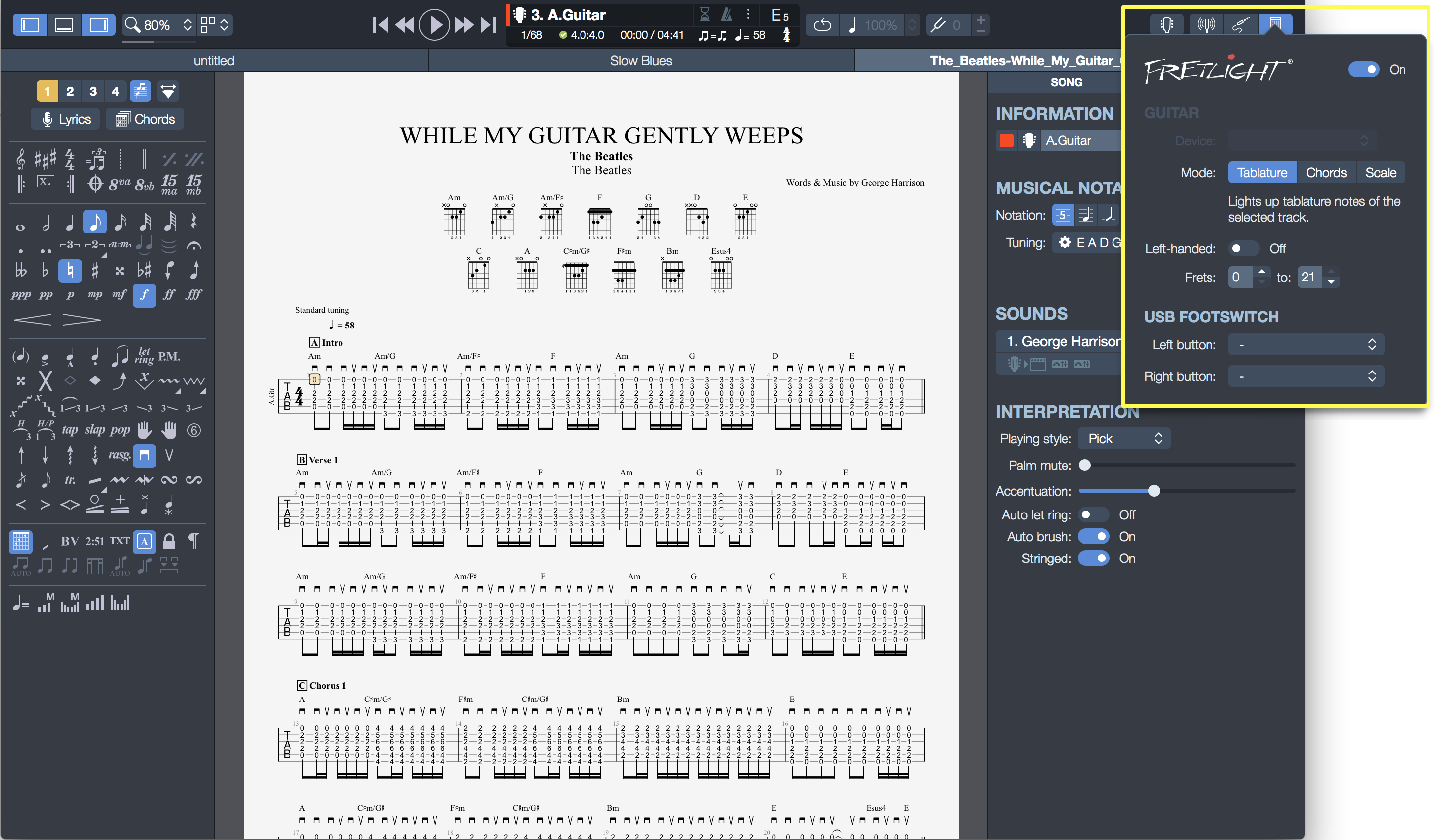 fretlight guitar pro 7.5 lessons