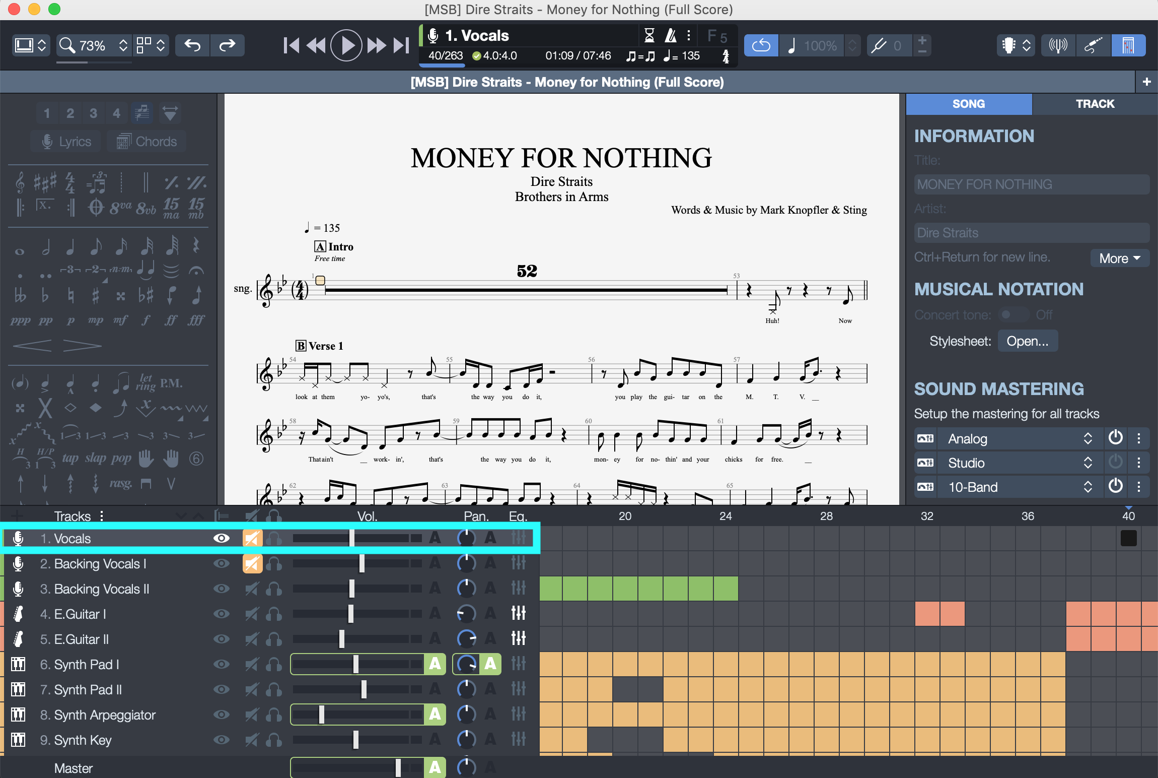 guitar pro 7.5 how to slow down the song